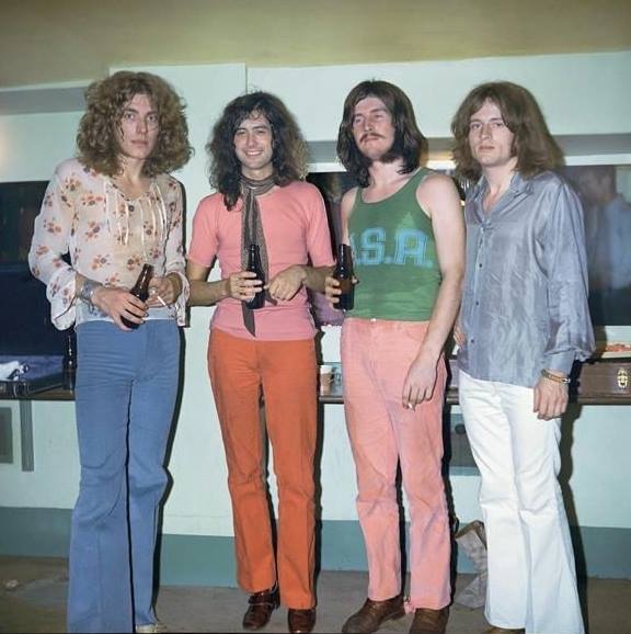 Led Zeppelin chilling out in the 1970s.